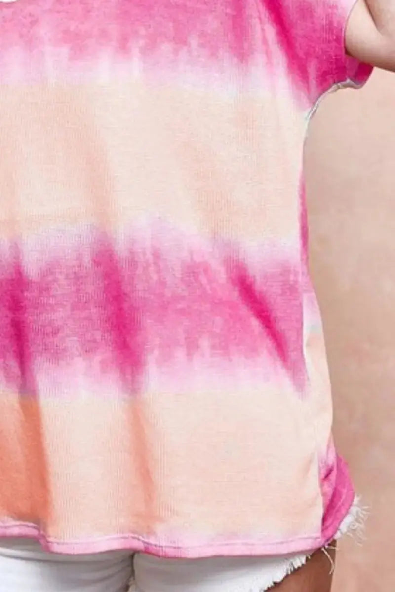 BiBi Tiedye Printed Hacci Knit Top - Love Salve
